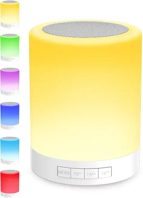 Touch Bedside Lamp - with Bluetooth Speaker, Dimmable Color Night Light, Outdoor Table Lamp with Smart Touch Control, Best Gift for Men Women Teens Kids Children Sleeping Aid