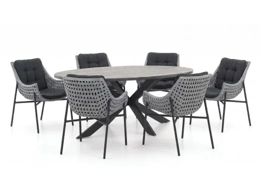 Manifesto Novara/Fidenza ovaal 180cm dining tuinset 7-delig