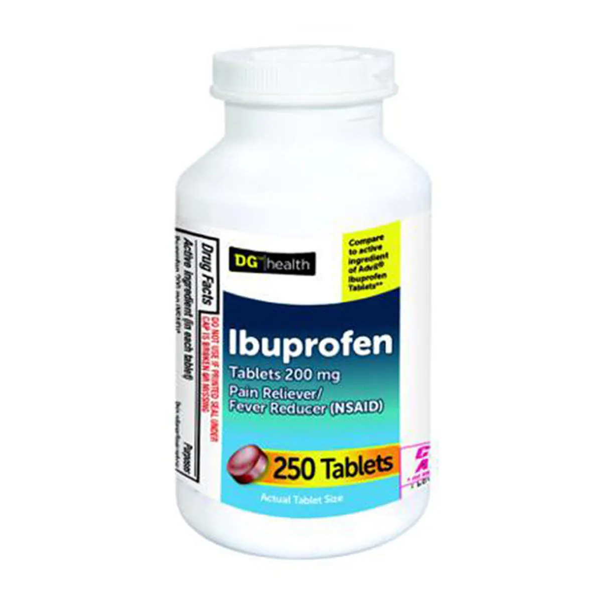 DG Health Ibuprofen Coated Tablets, 250 ct