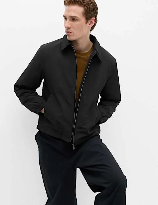Wattierte Harrington-Jacke mit durchgehendem Reißverschluss