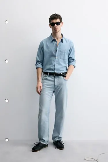 COTTON-LYOCELL STRAIGHT-LEG JEANS