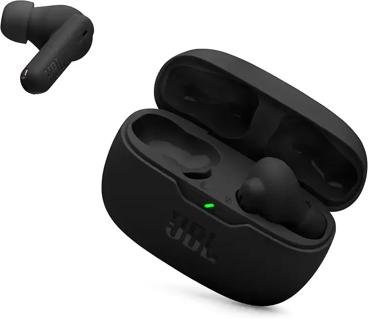Vibe Beam 2 - True Wireless Noise Cancelling Earbuds with JBL Pure Bass Sound & Smart Ambient technology, 4mics for crisp, clear calls, up to 40Hrs of Playback, IP54 Dust & Water resistant (Black)