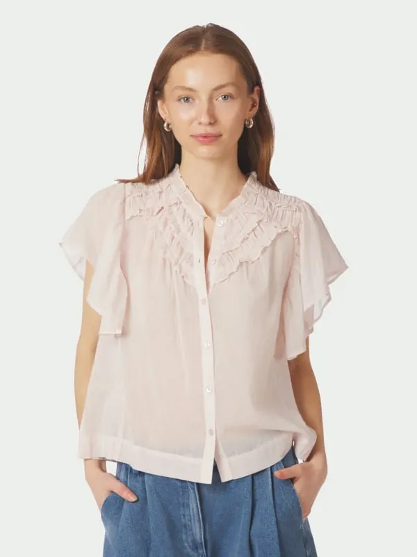 Vinsa S Voile Top Light pink