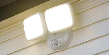 Patriot Lighting® Dual-Head Motion Sensor Outdoor Security Flood Light