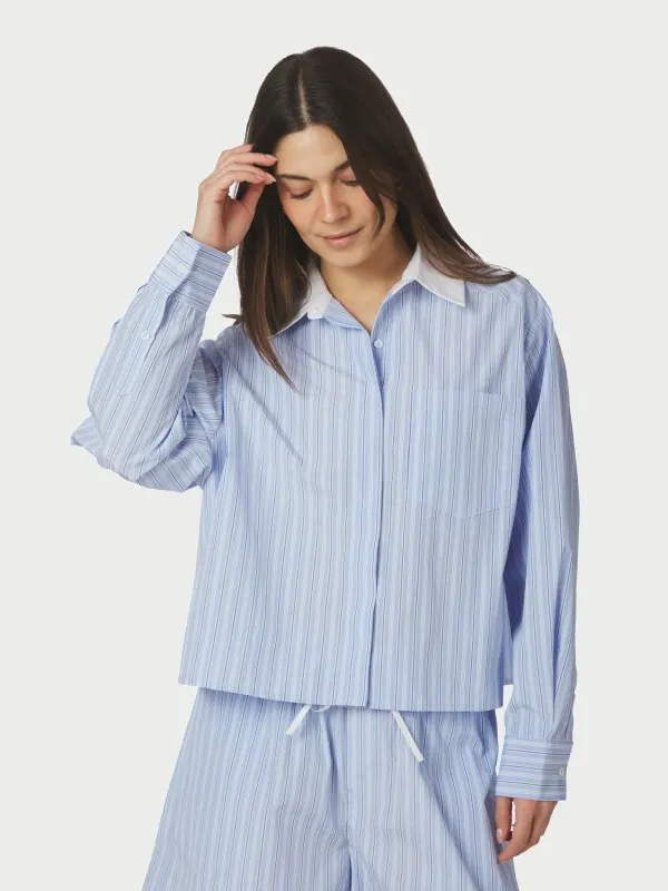 Delfia Stripe Shirt Light blue stripe