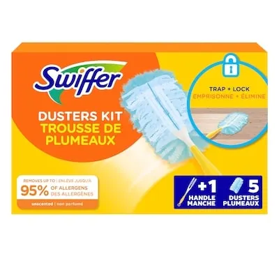 Dusters Starter Kit for Cleaning, Kit Includes 1 Handle and 5 Dusters