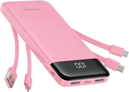 charmast Portable Charger with Built-in Cables X 4, Portable…
