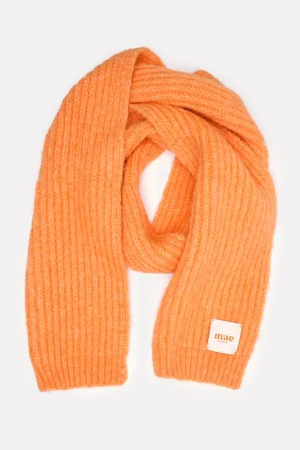 Sjaal effen rib wol mix - MAE