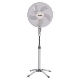 Ventilatore a piantana 5 pale Ø 40 cm 50 W, bianco, Kooper