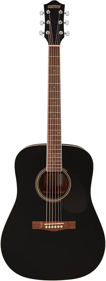 Gretsch Prelude D100 Dreadnought Acoustic Guitar, Beginner Guitar, Black