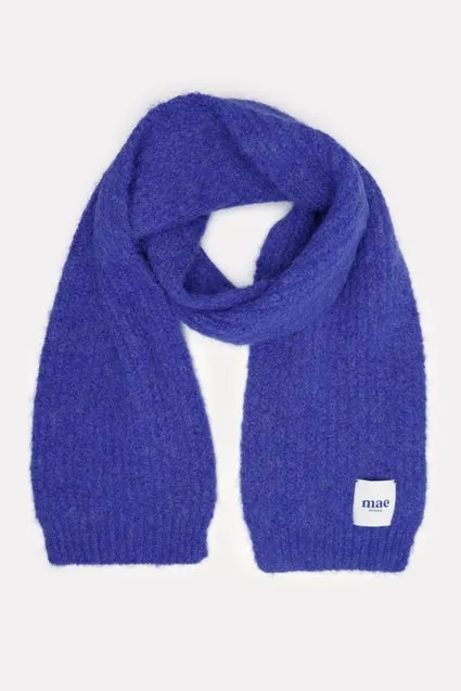 Sjaal effen rib wol mix - MAE