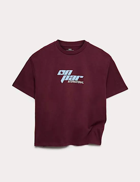 T-Shirt aus reiner Baumwolle mit Golf-Logo (6–16 Jahre)