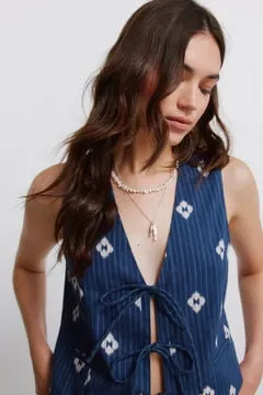 Chaleco estampado lazado