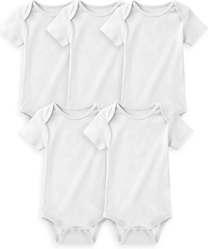 Baby Bodysuits 100% Organic Cotton Baby Short Sleeve Baby Boys Girls Clothes Soft Newborn Infant Romper,5 Pack