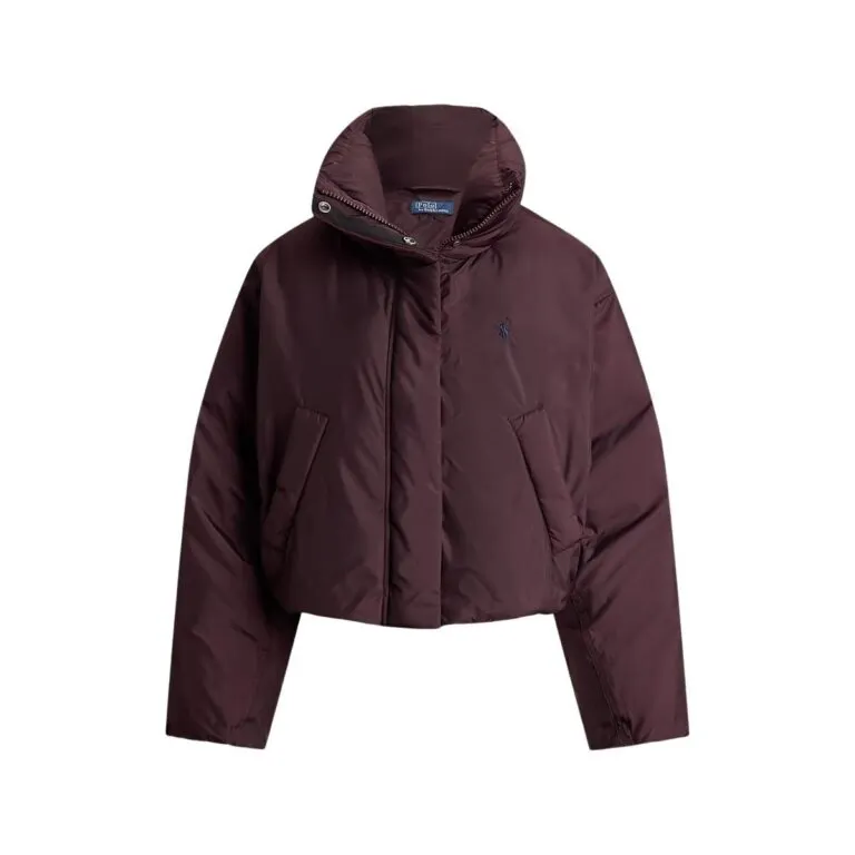 Cropped Down Puffer Jacket - Rød