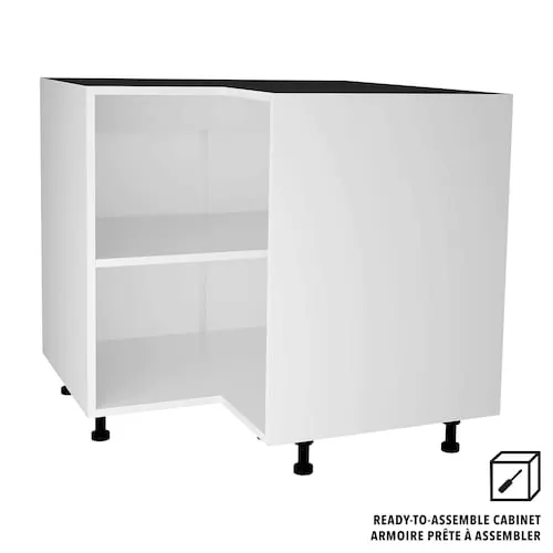 Hampton Bay 36 in. W x 30 H x 24 D Ready to Assemble Kitchen Corner Base Cabinet, White (BCR36)
