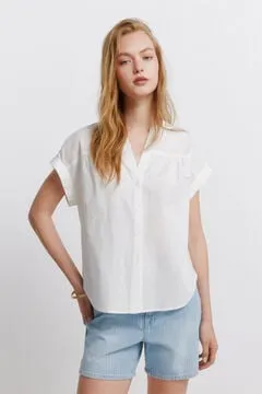 Camisa manga corta lino