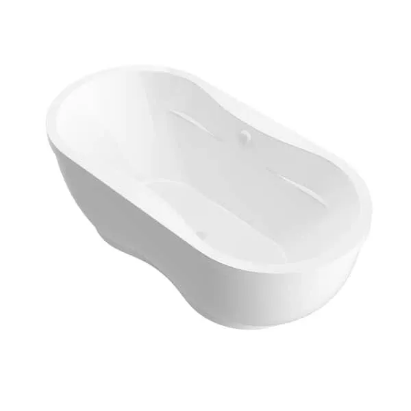 Agate 71 in L x 34 in W Acrylic Center Drain Rectangular Bathtub in White