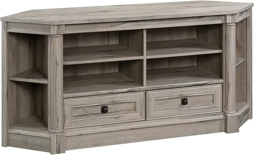Palladia Corner TV Stand Console Entertainment Credenza, in Split Oak