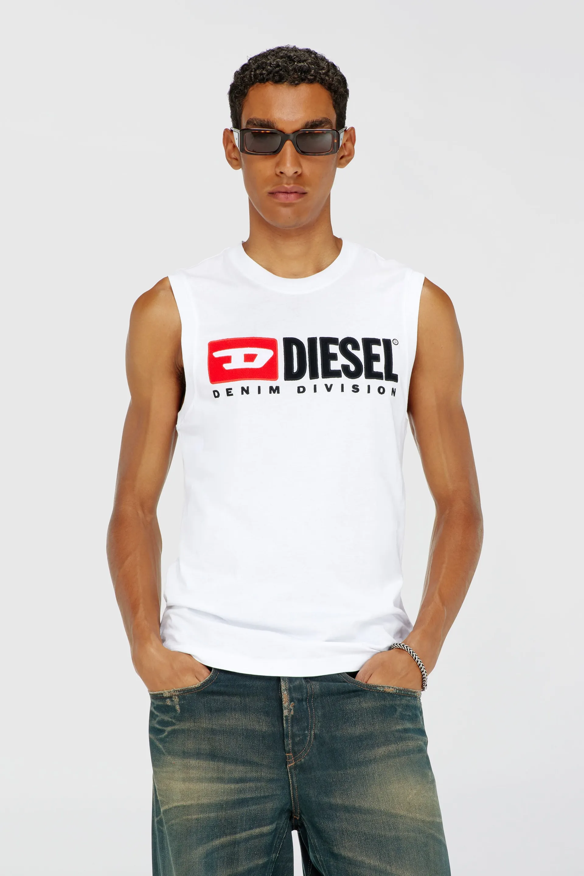 Tank top with chest logo print