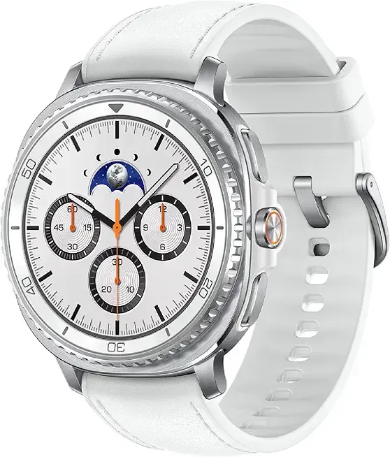 Samsung Galaxy Watch 8 Classic (2025) 46mm Bluetooth Smartwatch, Cushion Design, Rotating Bezel, Quick Button, Sleep Coaching, Running Coach, Energy Score, White [US Version, 2 Yr Warranty]