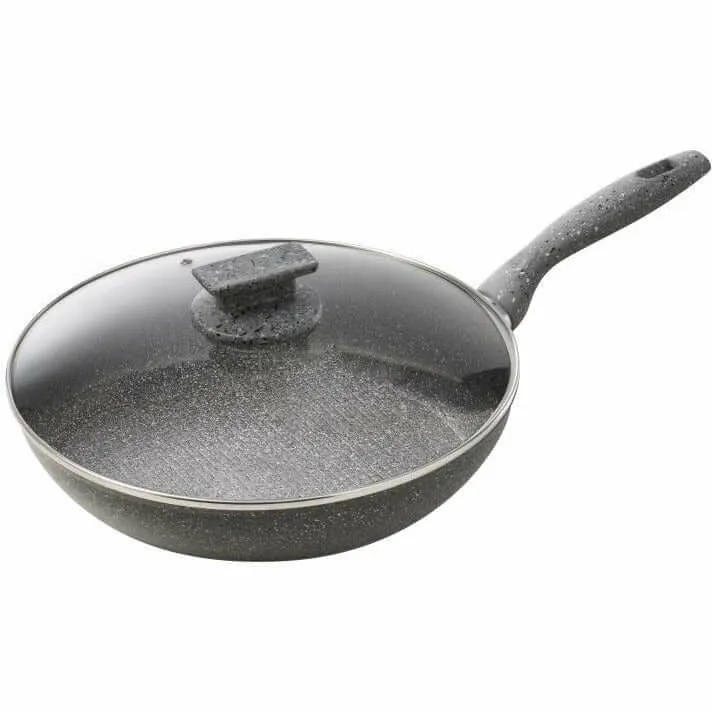 Padella antiaderente con coperchio in vetro Regina di pietra Induction diametro 28 cm