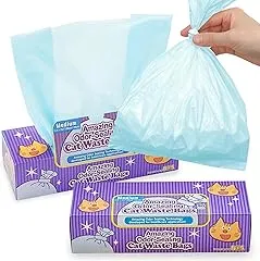 BOS Amazing Odor Sealing Cat Waste Disposal Bags - Durable and Unscented [Size: M, Color: Light blue] (90 Count, Pack of 2) (180 Bags) BOS Amazing Odor Sealing Cat Waste Di…