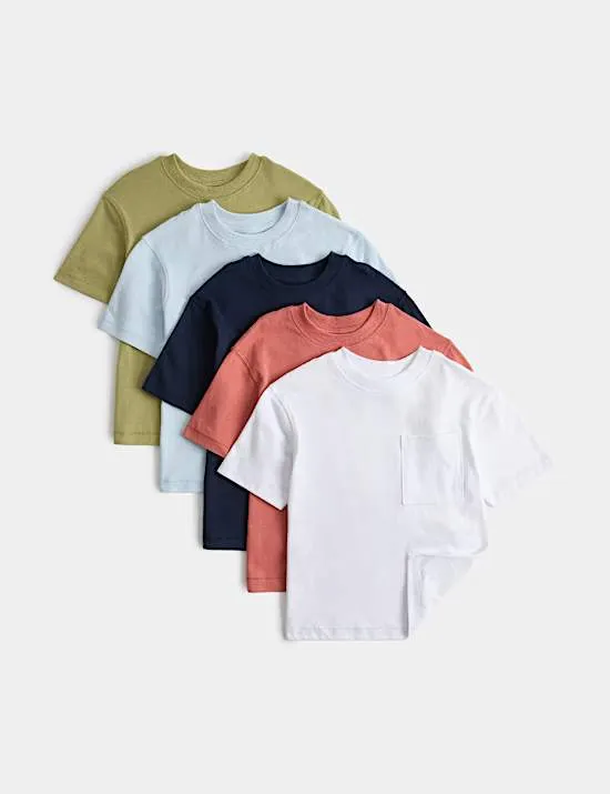 5er-Pack T-Shirts aus reiner Baumwolle (2–8 J.)