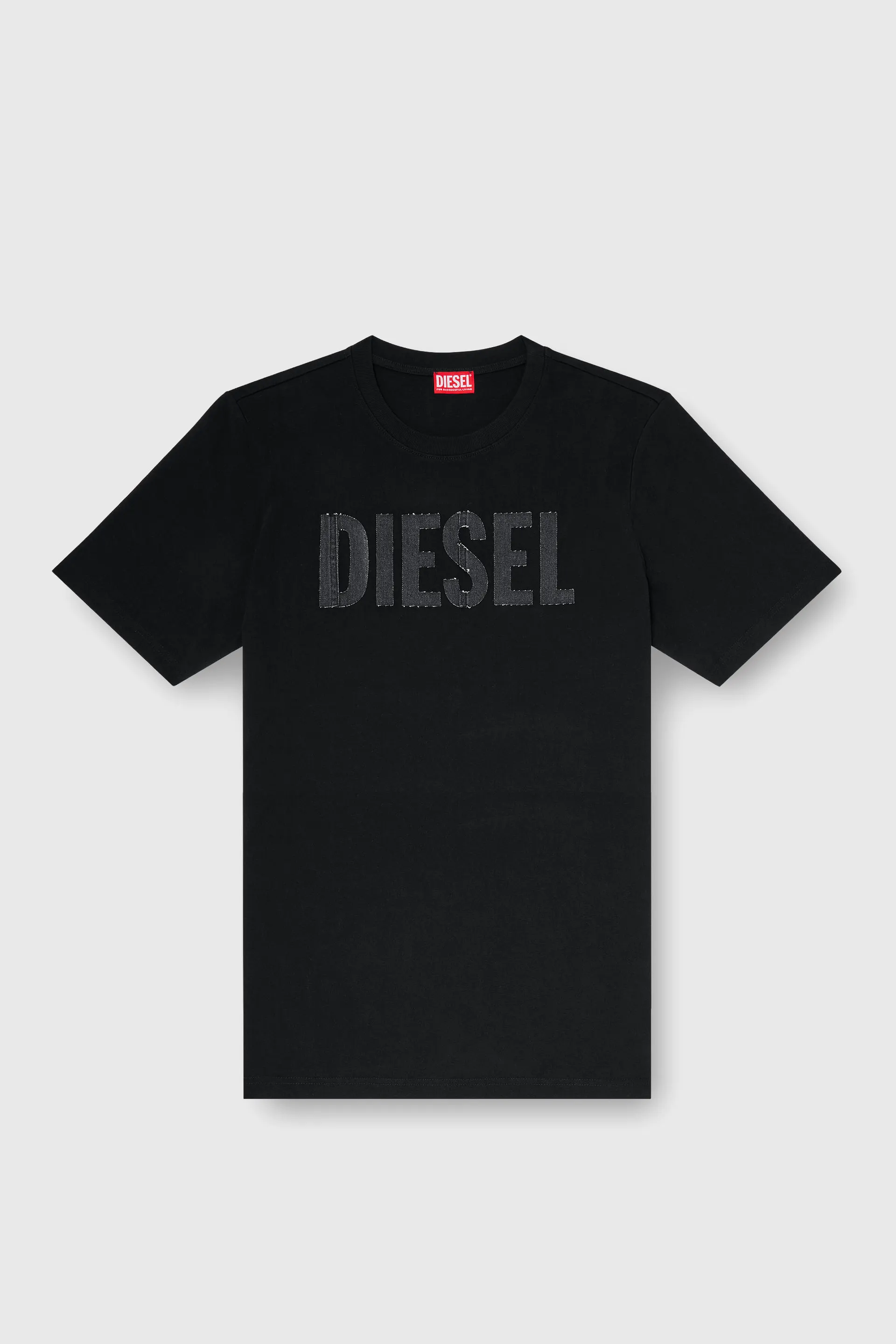 Cotton T-shirt with tonal Diesel logo print