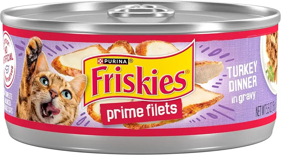 Purina Friskies Prime Filets Turkey Dinner in Wet Cat Food Gravy - (Pack of 24) 5.5 oz. Cans