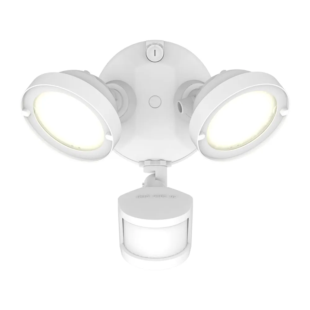TGS Floodlight 2000 -Lumens 20 -Watt White Line voltage Bright White LED Flood light Motion Sensor