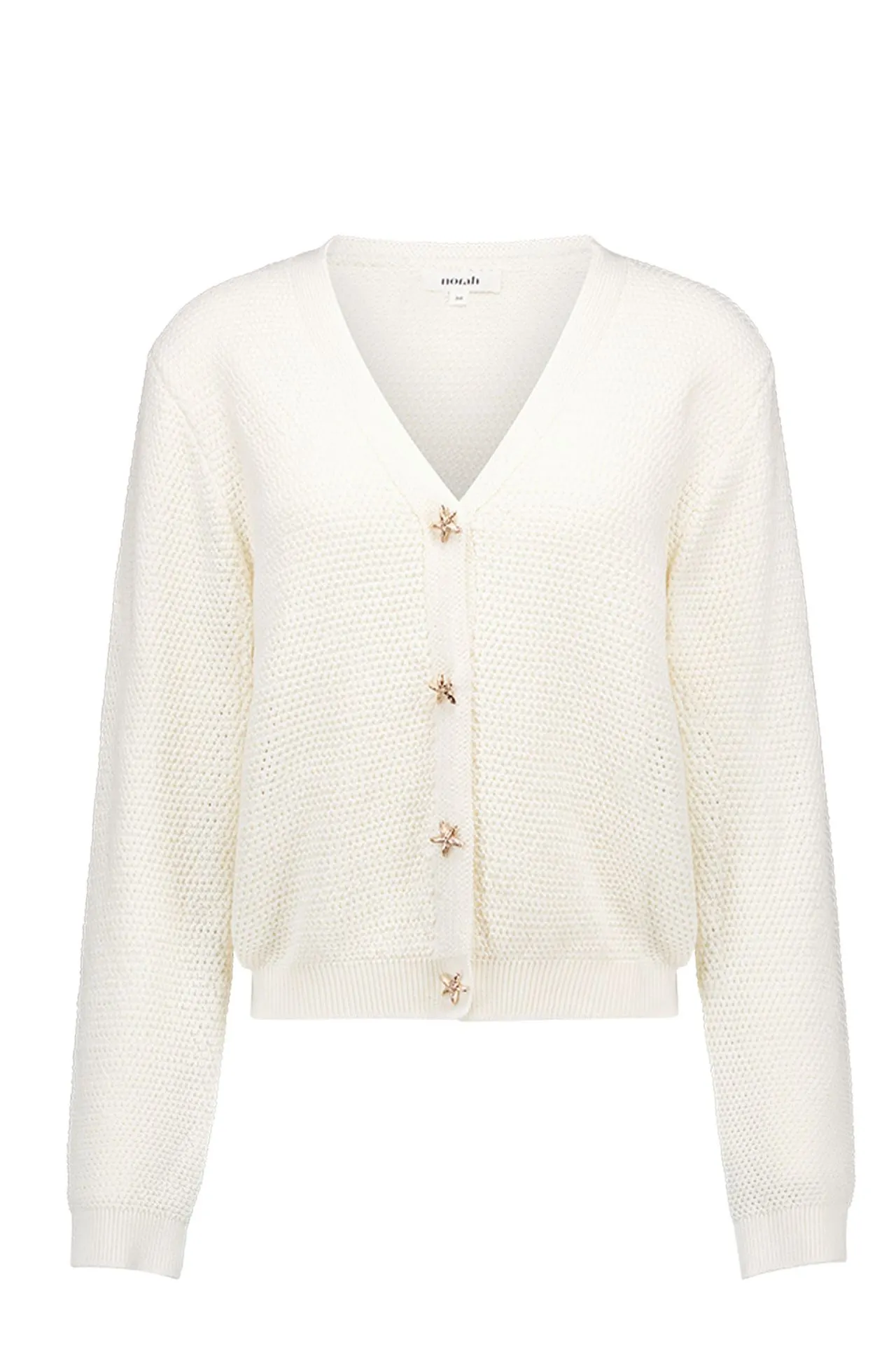 Off-white vest met goudkleurige knopen