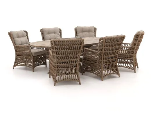 Intenso Milano/ROUGH-Y Ellips 240cm dining-lounge tuinset 7-delig