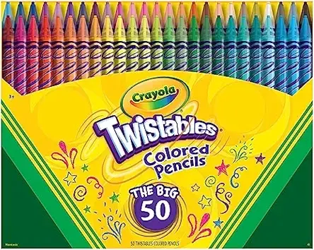 Crayola Twistables Colored Pencil Set 50ct, Stocking Stuffers for Kids