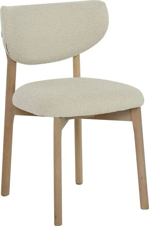 Contento spisestol Stoff Sahara lys beige, hvitpigmenterte eikeben