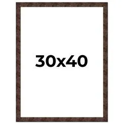 CustomPictureFrames.com 30x40 Frame Brown Burl Real Wood Picture Frame Width 1.625 I...