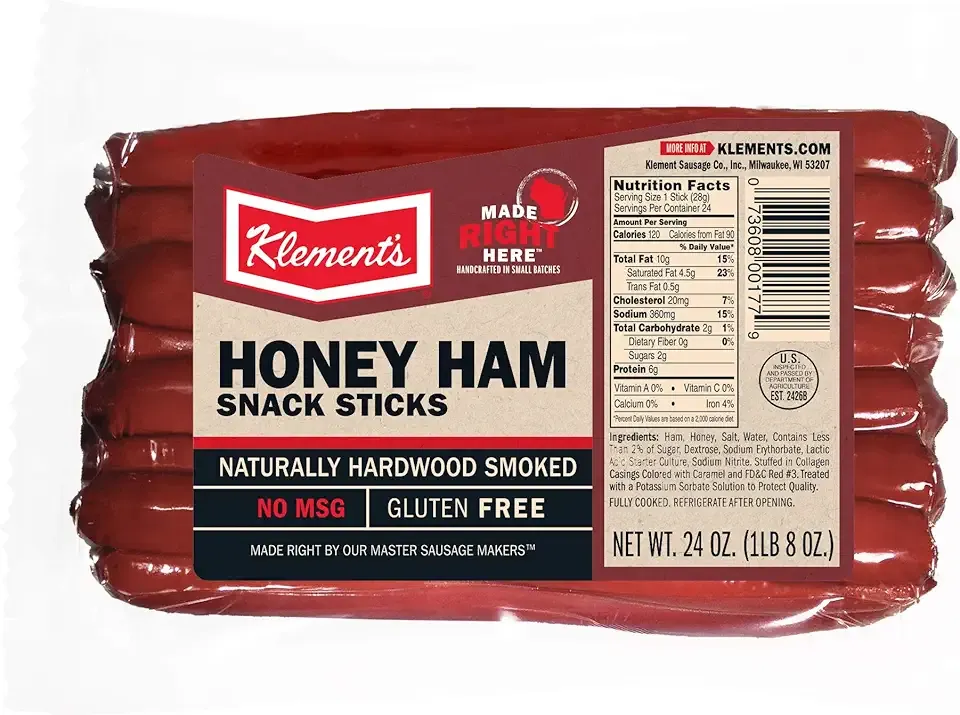 Klements Meat Snack Sticks 24 oz (Honey Ham)