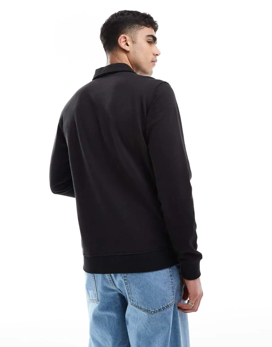 ONLY & SONS half zip sweater in black