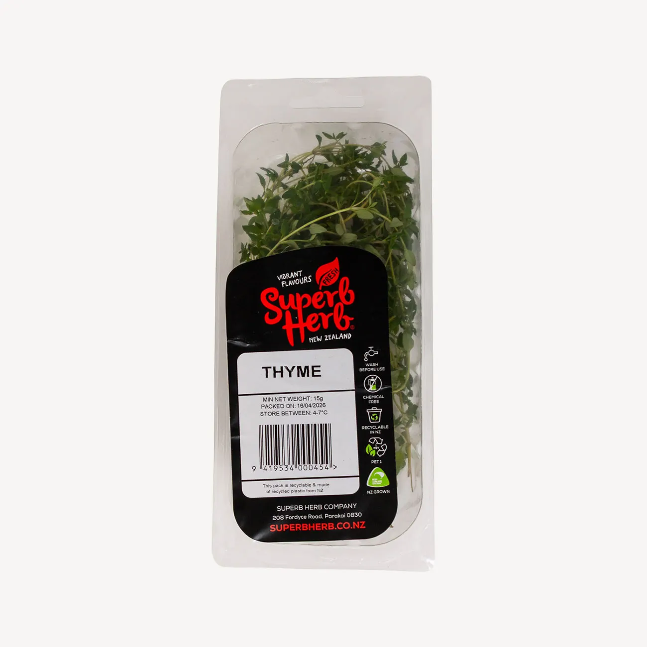 superb herb thyme prepack 15g