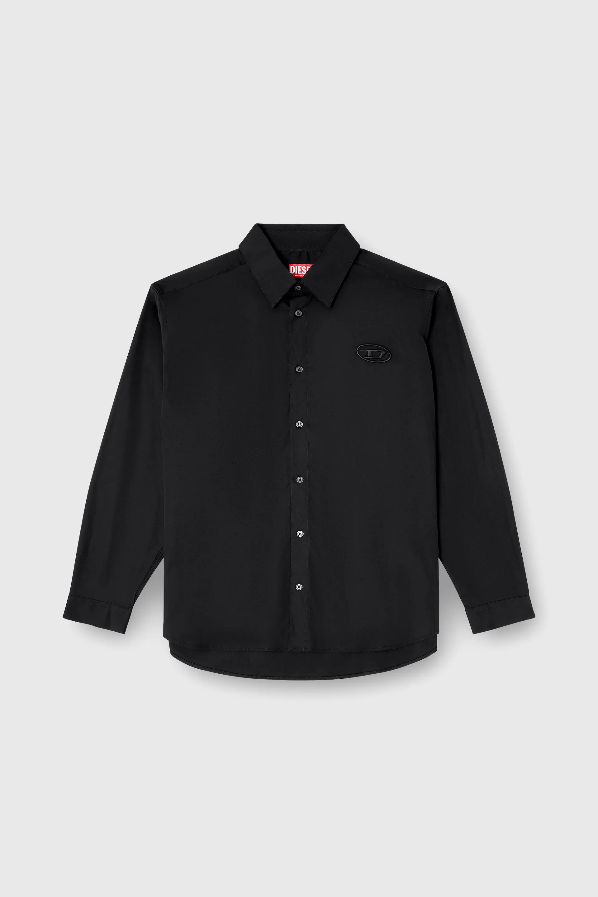 Stretch poplin shirt with embroidery