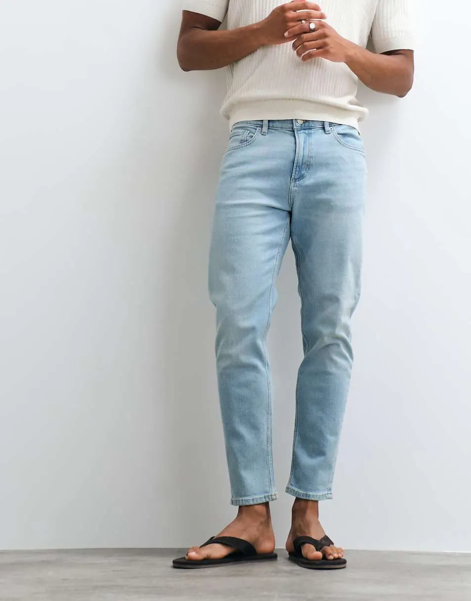 Mango tapered jean in light blue