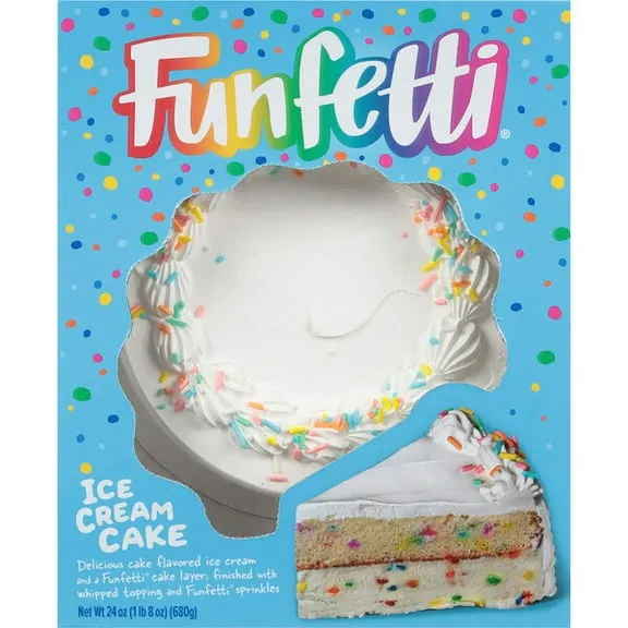Funfetti Ice Cream Cake with Colorful Sprinkles - Frozen Birthday Dessert