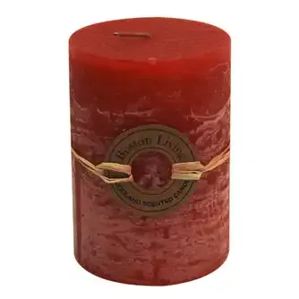 Boston Living Rustic Pillar Candle Red 7x10cm