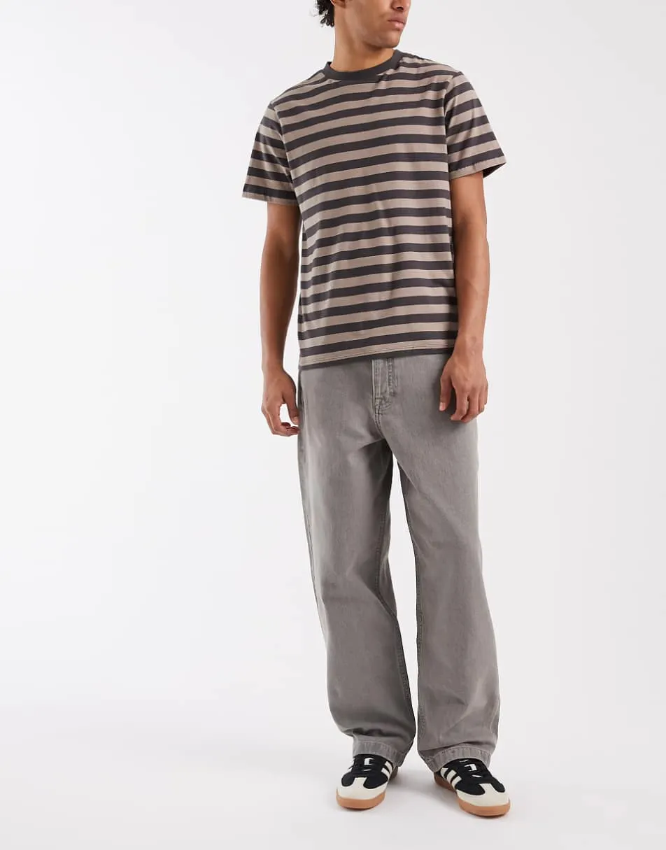 ASOS DESIGN Circular Design Collection co-ord loose straight jeans in light wash grey