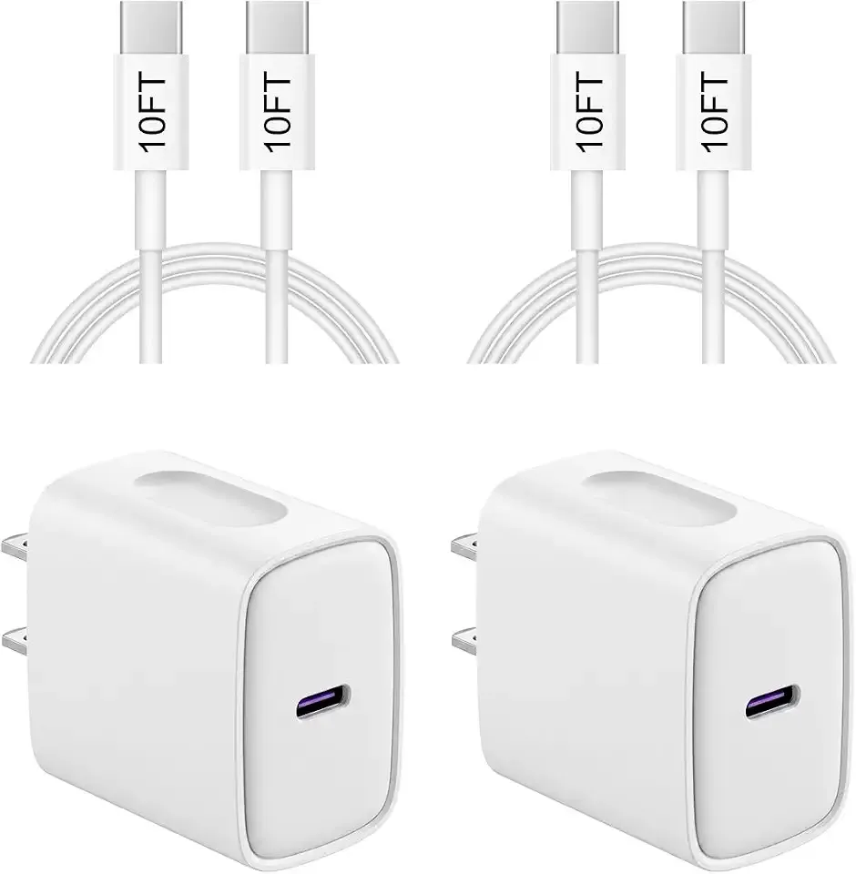 iPhone 18 17 16 15 Charger Fast Charging 10FT - 20W USB C Charger Block