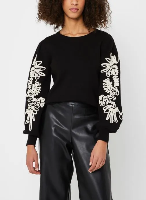 Truien OBJJOANA L/S KNIT PULLOVER 123 dames zwart