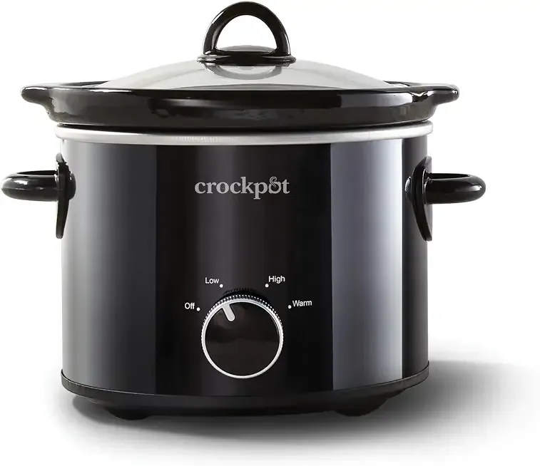 Crock-Pot 2-Quart Manual Slow Cooker, Feeds 2+ People, Great for Small Meals, Dips, & Sides; Removable Stoneware is Oven & Dishwasher-Safe, Black