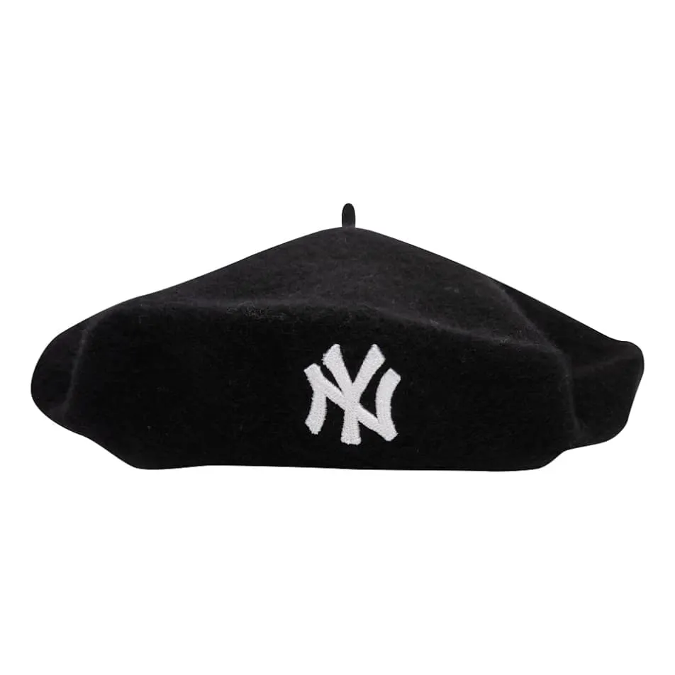 New Era NY Yankees wool beret in black