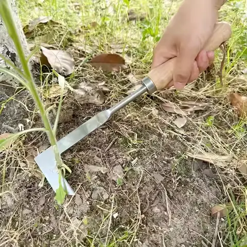 Heavy-Duty Carbon Steel Hand Shovel With Ergonomic Grip - Manual Weeding Tool For Road Cracks & Gardens