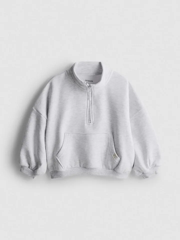 1–9 ans | Sweat-shirt en coton à col cheminée zippé